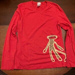 Red Sock Monkey Long Sleeve Shirt